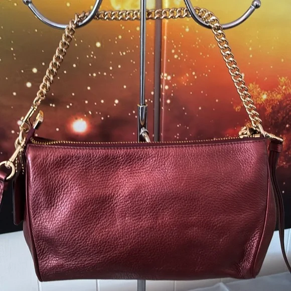 Coach Carrie Burgundy Leather Crossbody - Picture 3 of 11